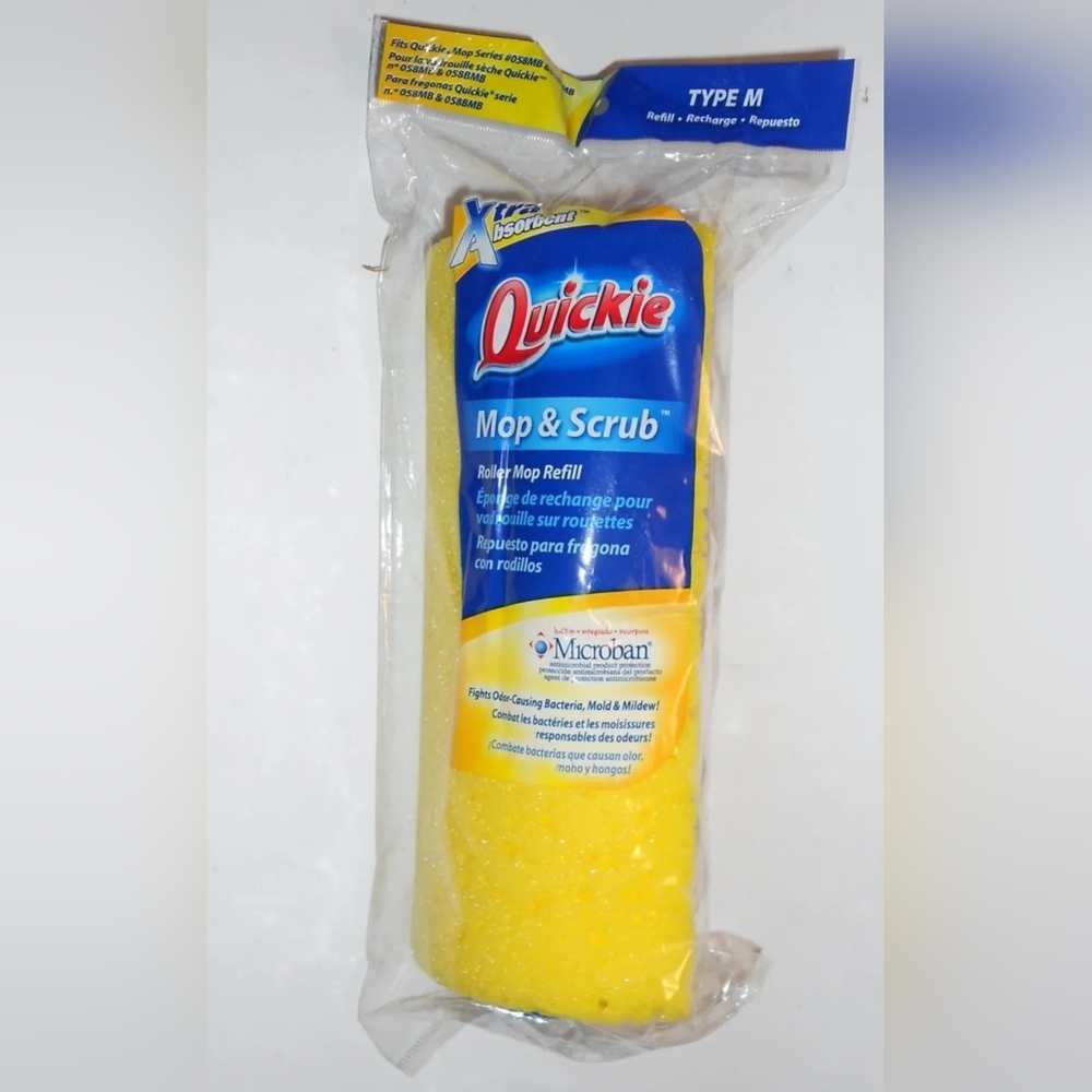 Quickie Mop & Scrub Type M #058MB & 058BMB Roller Mop Refill , 9 inch